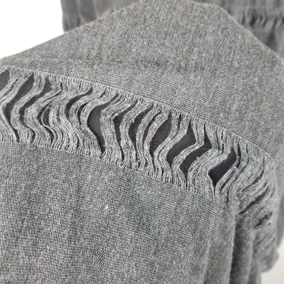 Zara Dark Grey Goth Witchcore Destroyed Distressed Long Sleeve Tee Size Small - Picture 7 of 12